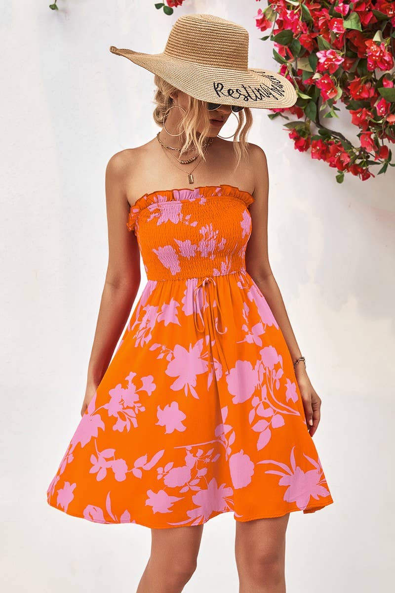 CWDSD7116_EUROPEAN AND AMERICAN PRINTED ONE-PIECE DRESS