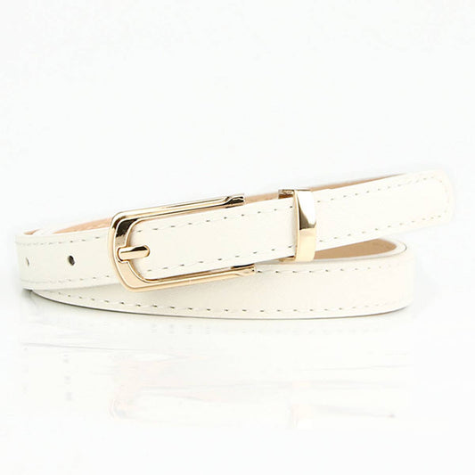 Multi-color alloy pin buckle thin waist belt