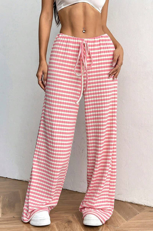 CWBLP01066_2025 FALL WINTER STRIPED DRAWSTRING COTTON PANTS
