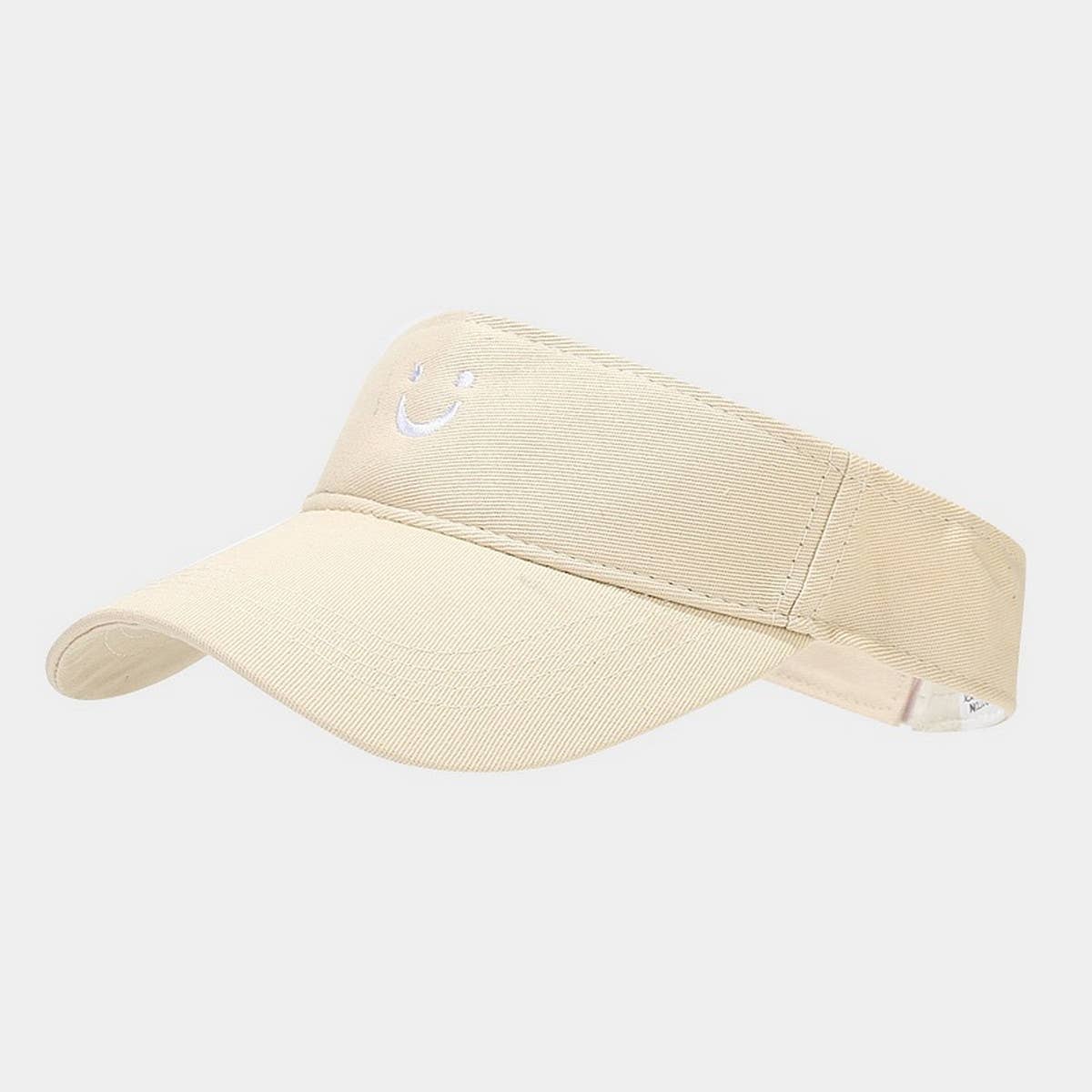 CWAH3178_CUTE U SMILEY FACE EMBROIDERED SUN VISOR