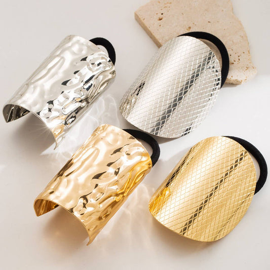 Chic Metallic Hair Ring with Minimalist Design_CWAHA6235