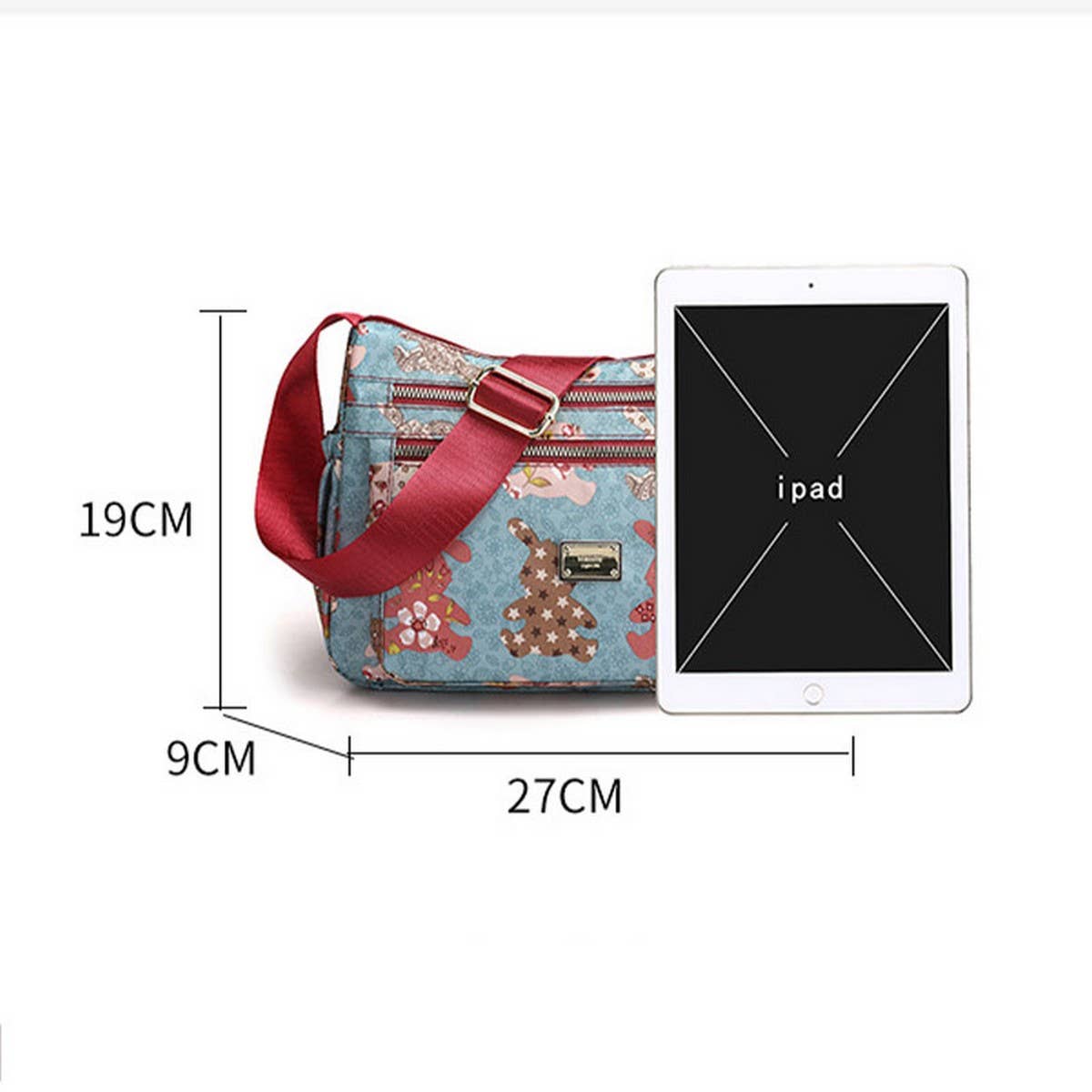 PRINTED OXFORD CLOTH SHOULDER CROSSBODY BAG_CWASC1772