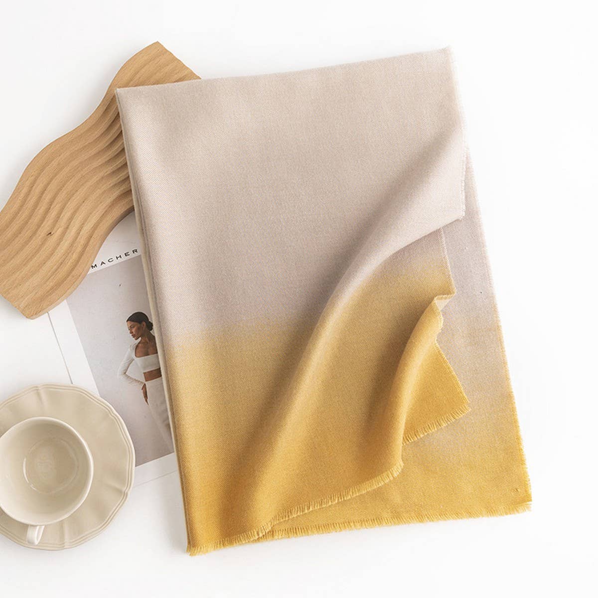 CWASC2730_WINTER GRADIENT SOLID COLOR SIMPLE COLD-PROOF SCAR