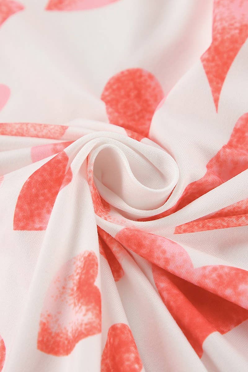 CWSPJ0187_HEART PRINT LOOSE HOMEWEAR PAJAMA SET