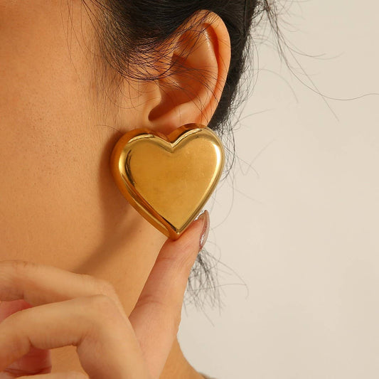 Minimalist Star & Heart Stainless Steel Earrings