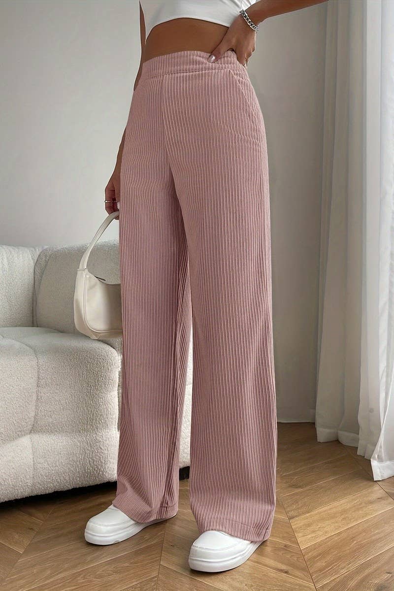 CWBLP1814_HIGH WAIST LOOSE DRAPE CASUAL STRAIGHT PANTS
