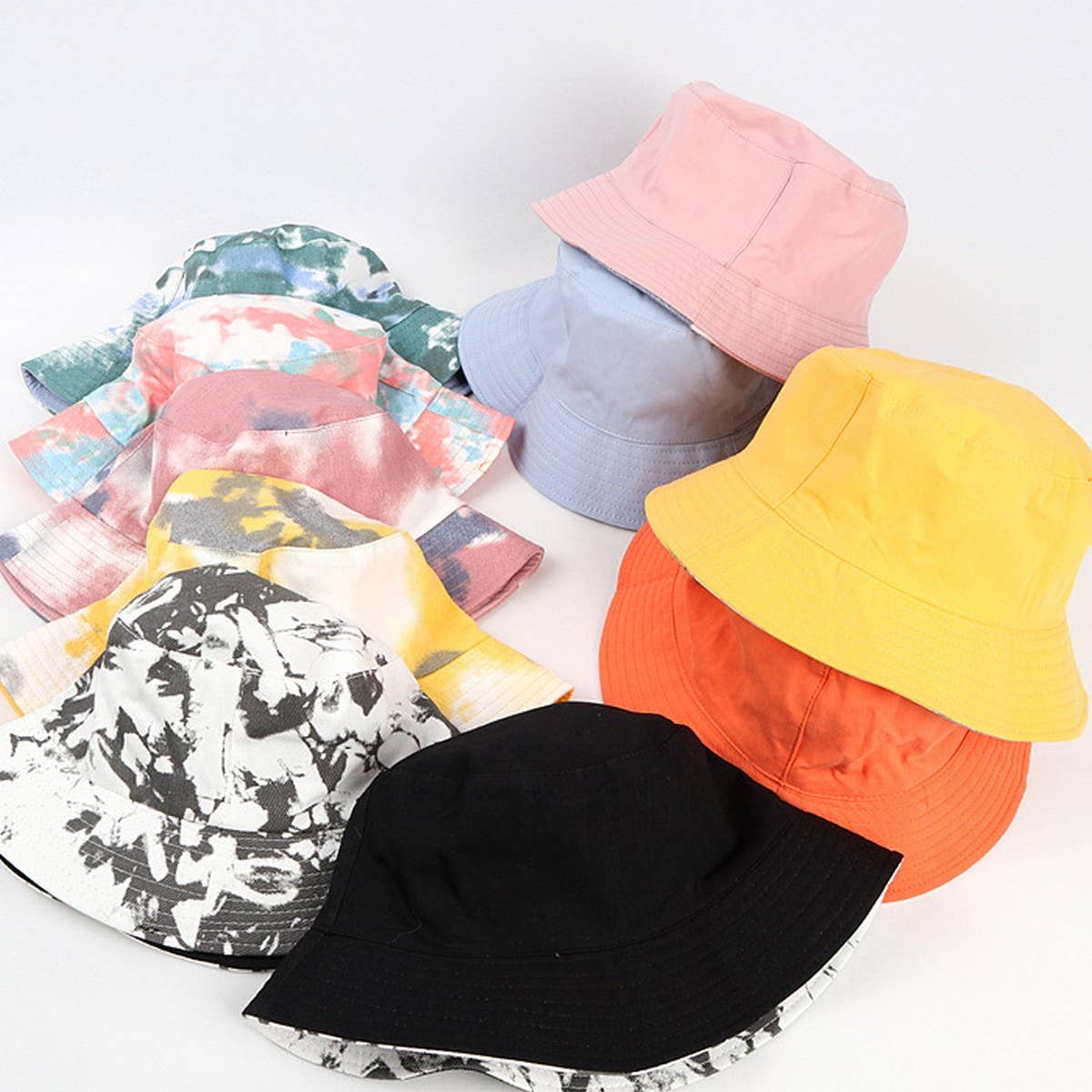 CWAH1517_TIE DYE REVERSIBLE SUNSCREEN BUCKET HAT