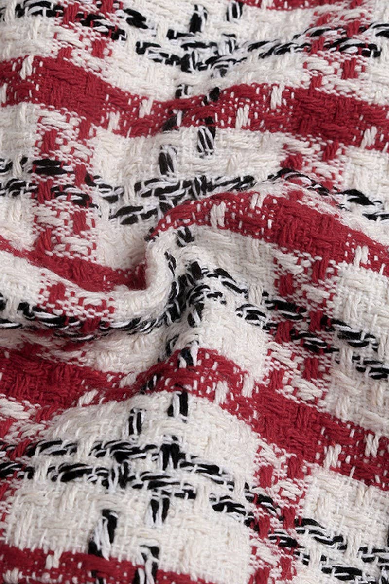 CWDSD10596_CHECK CHANEL-STYLE VEST DRESS