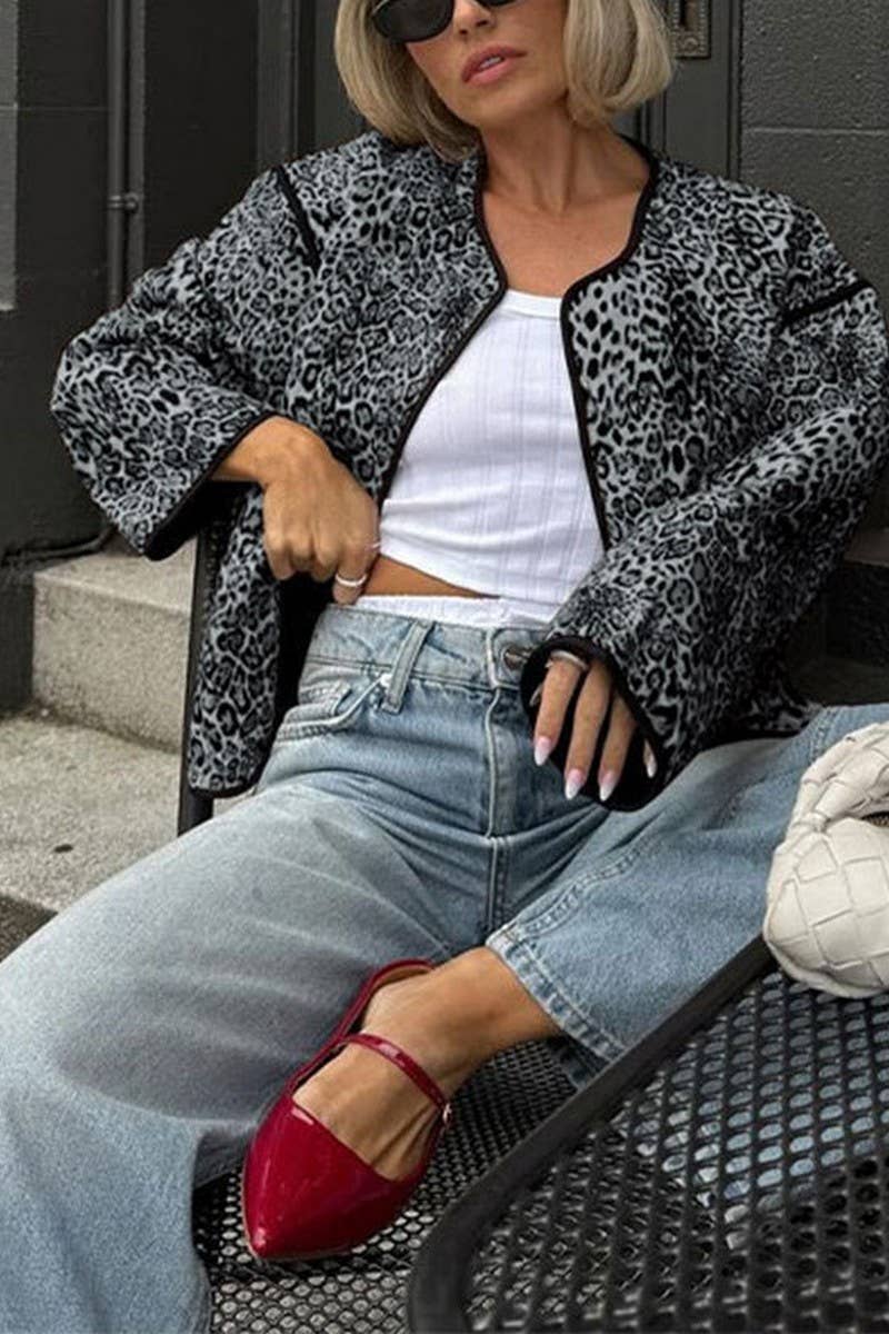 CWOCO1164_NEW AUTUMN HOT GIRL ROUND NECK SHORT COAT