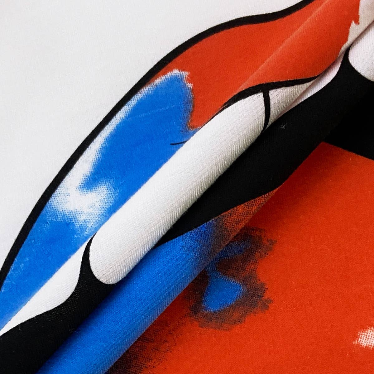 CREW-NECK LIP PRINT LONG-SLEEVED BAGGY HOODIE