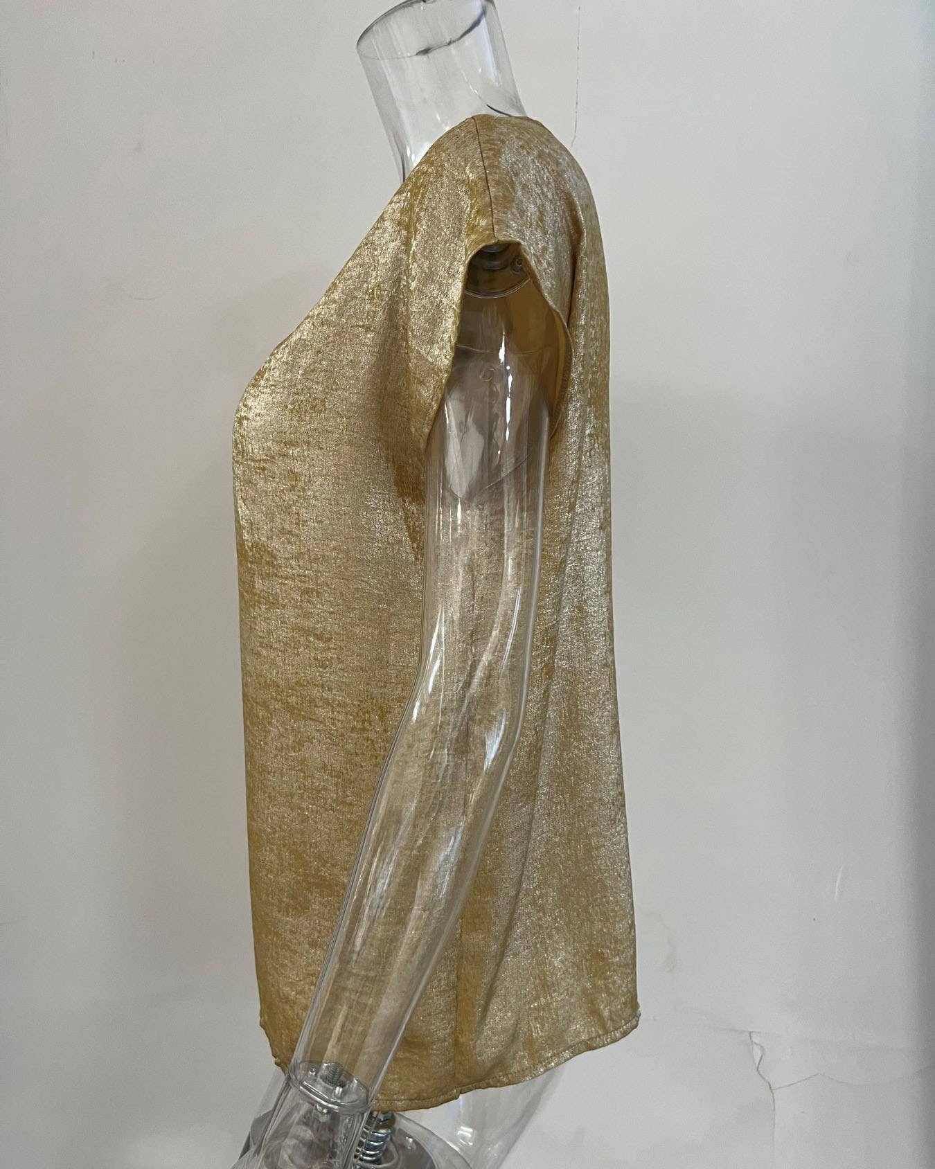 Casual loose V-neck bat-sleeve T-shirt