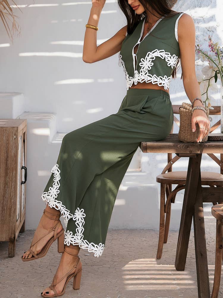 Casual Pomician trousers waistcoat two-piece set