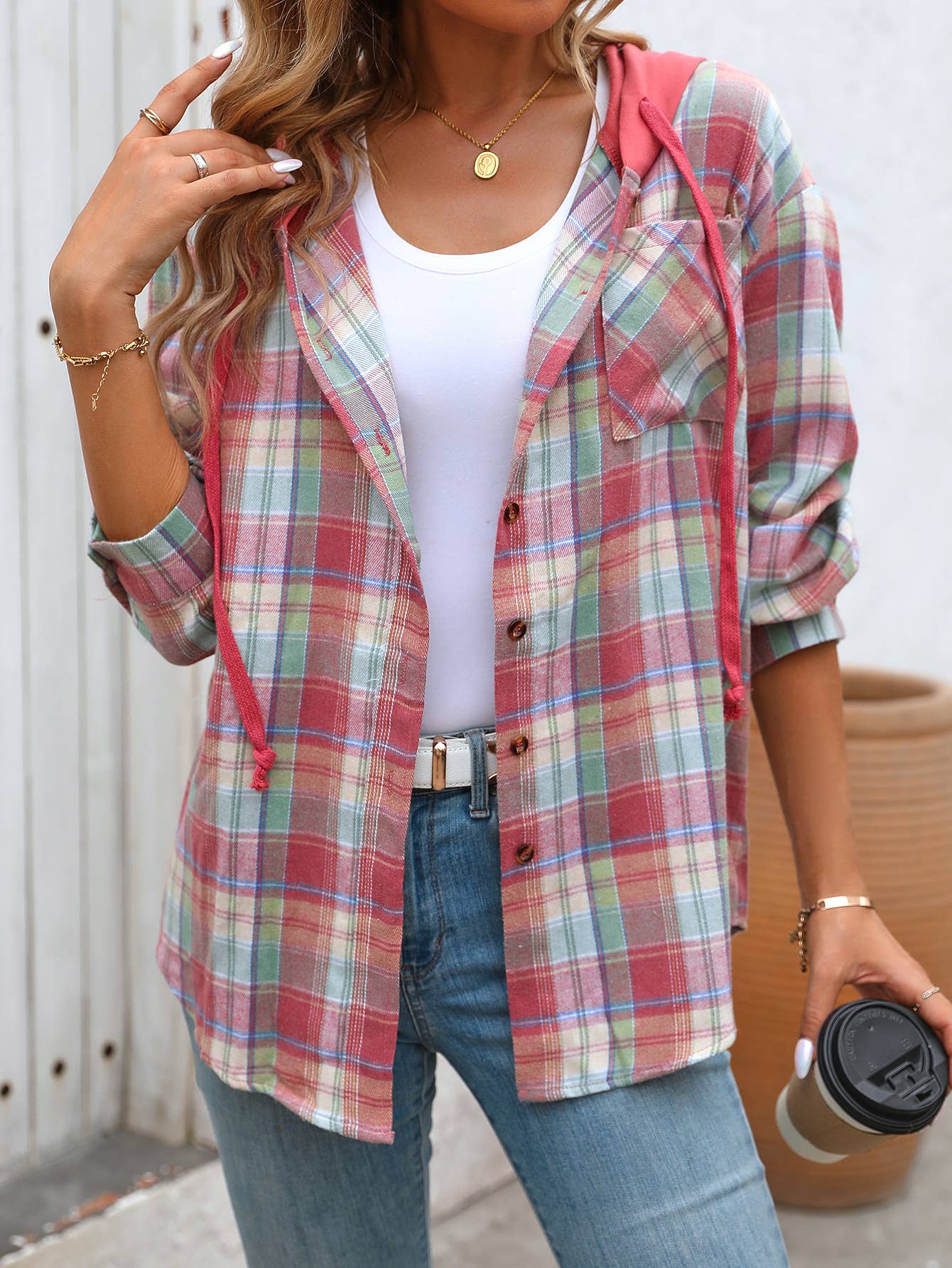 CASUAL FASHION OVERSIZE PLAID SHIRT