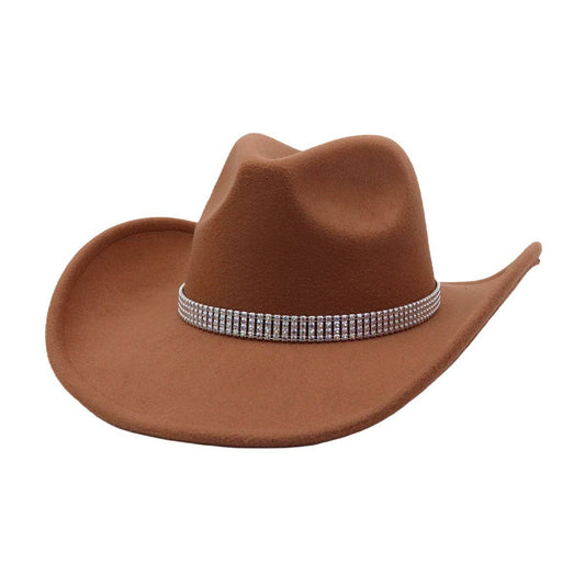 Men & Women Wool Blend Cowboy Fedora Hat Western_CWAH04375