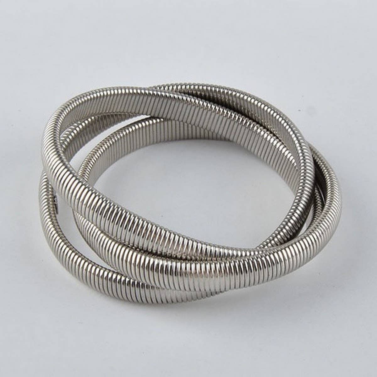 FASHIONABLE METALLIC SMOOTH SPRING BRACELET