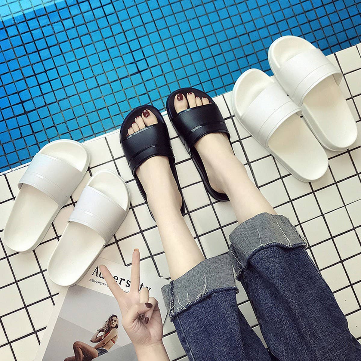 HOUSEHOLD SOLID COLOR MINIMALIST SANDALS