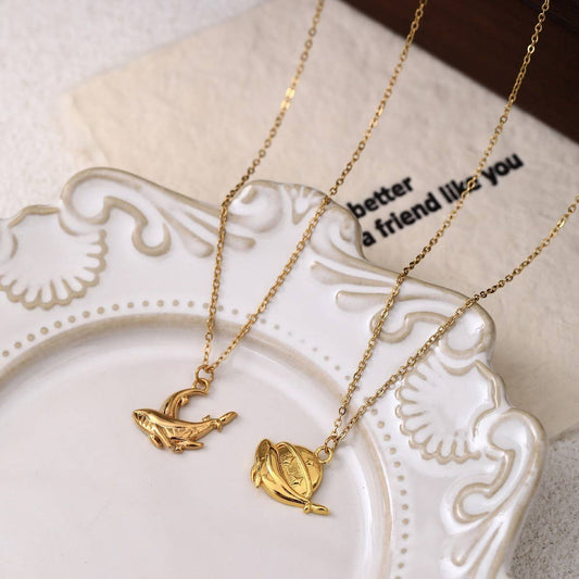 Stainless Steel Fashion Sun Moon Whale Necklace_CWMM5663