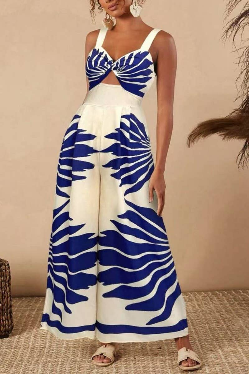 CWSJS1703_PRINTED CASUAL TRENDY CAMI JUMPSUIT