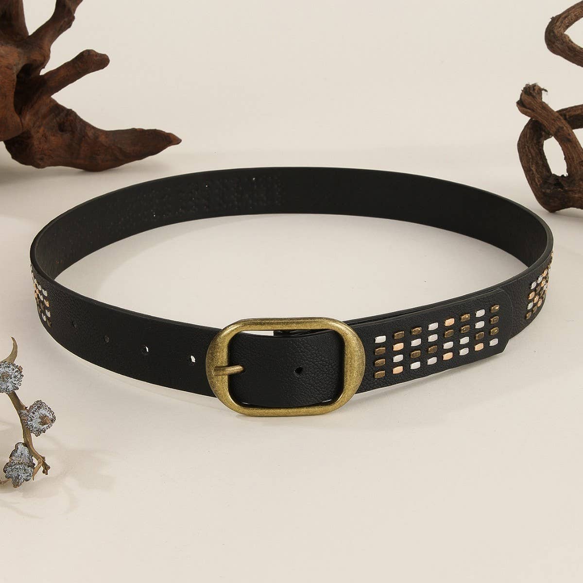 IRREGULAR CLAW NAIL rhinestone METAL BEAD BELT