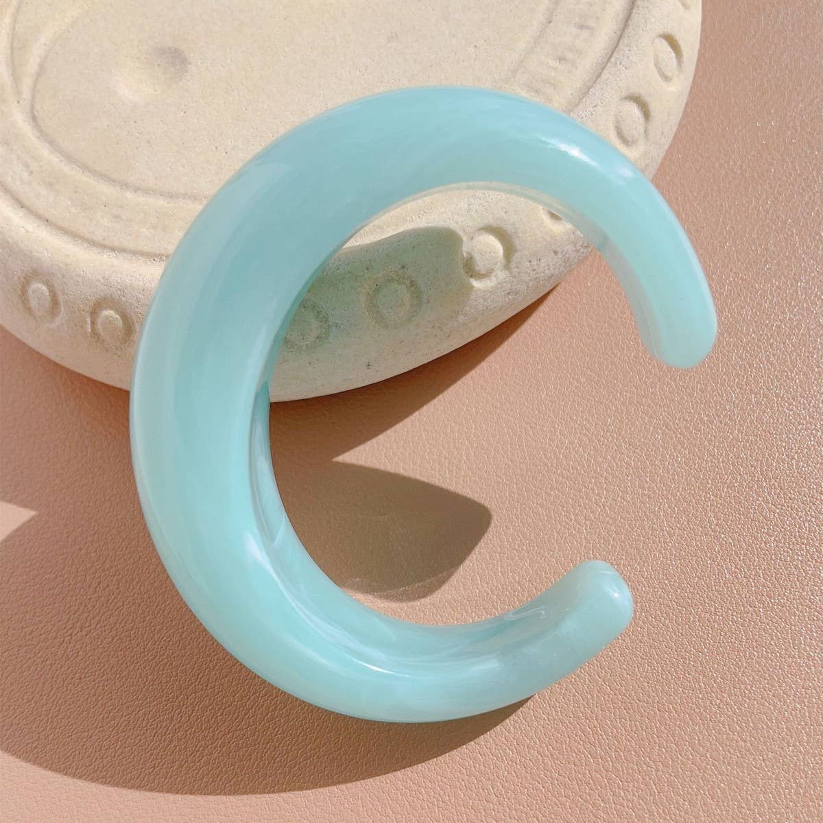 Thin Open Cuff Acrylic Bracelet for Petite Women