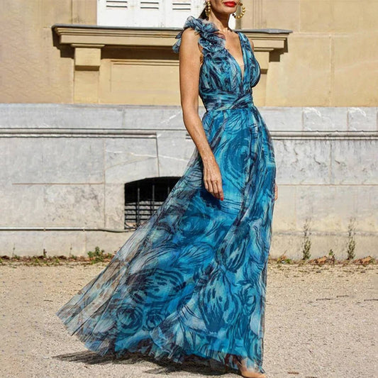 BOHO HOLIDAY STYLE FLORAL LORITA PRINT DRESS