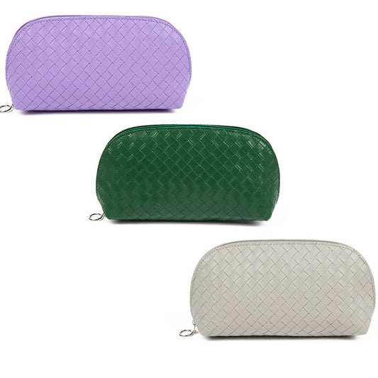 SIMPLE WOVEN WATERPROOF SHELL MAKEUP BAG_CWAB1436