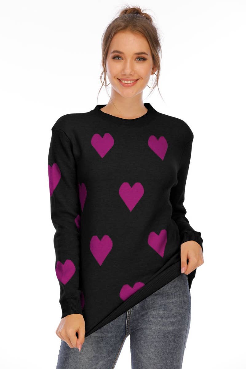 CWOSWL5199_LOOSE LOVE CREW-NECK LONG-SLEEVED SWEATER