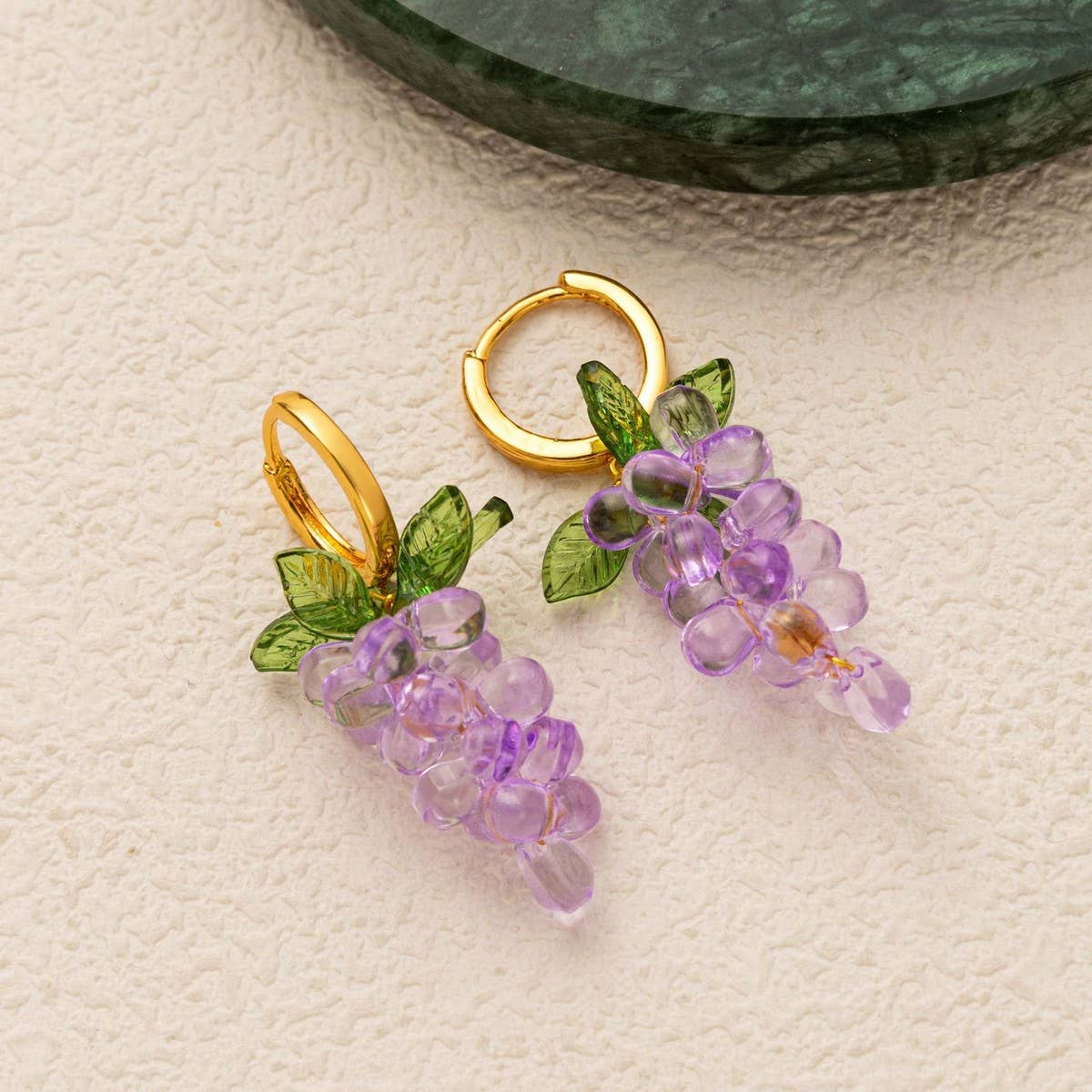 Colorful Grape Fruit 18K Gold Plated Earrings
