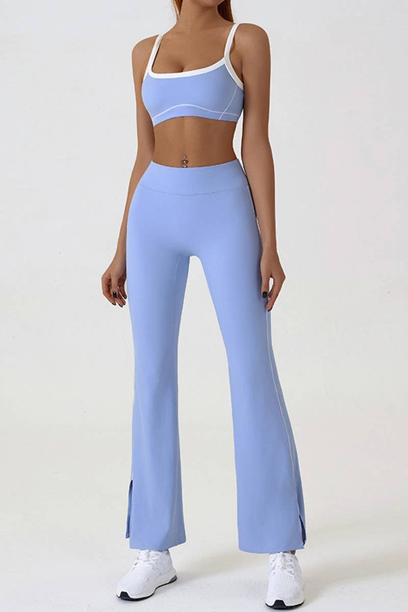 CWSTB1561_SPAGHETTI STRAP BRA SUSPENDER SWEATPANTS YOGA SET