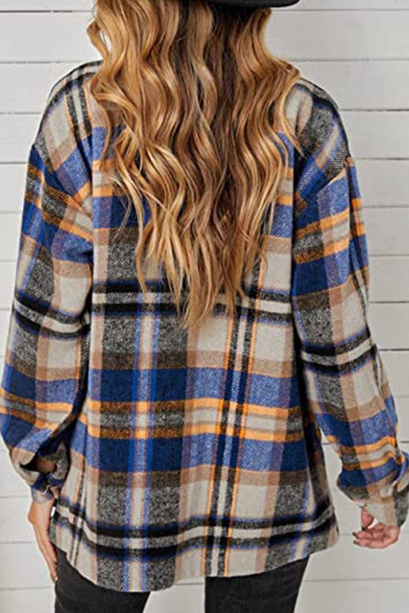 CWTSTL0874_Button Down Plaid Long Sleeve Casual Shirts