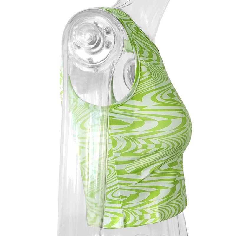 Abstract print sleeveless top small vest