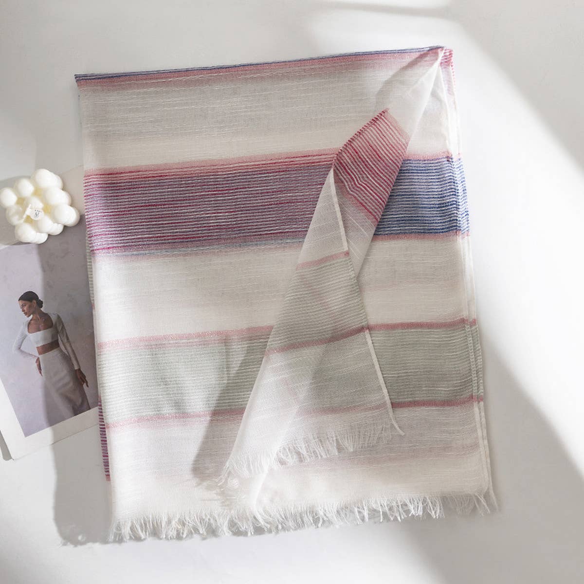 FASHIONABLE SIMPLE PLAID STRIPED SCARF