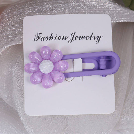 Dopamine-colored resin flower hair clips