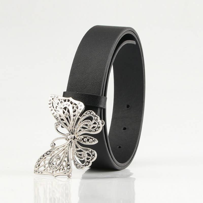Fashionable butterfly rhinestone decorated belt