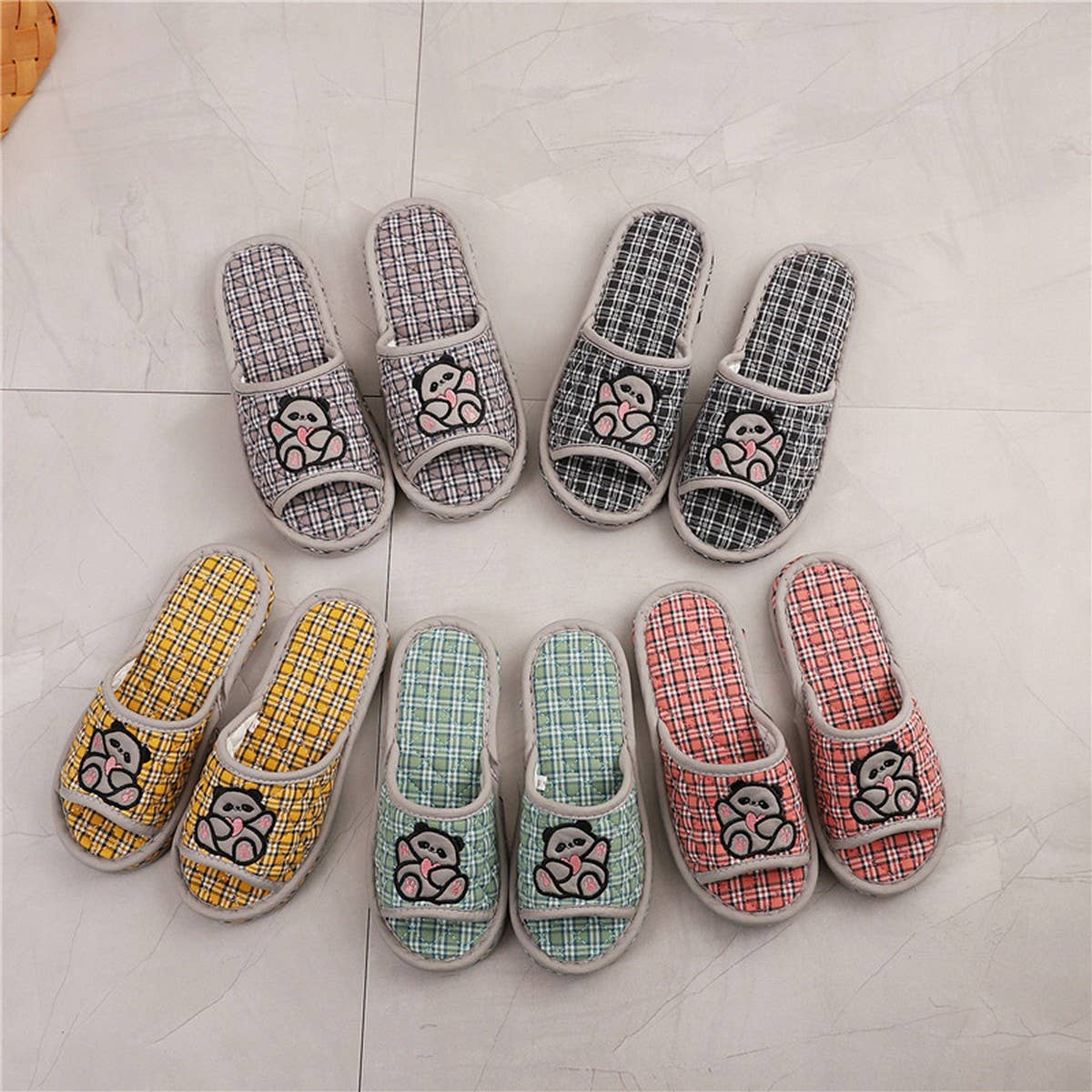 Thick Cotton Soft Sole Panda Slippers