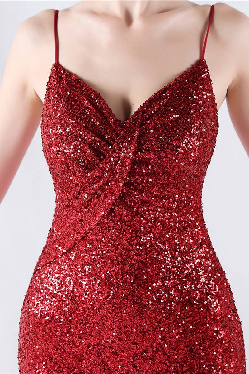 CWDMD4825_ELEGANT SEXY HIGH-SLIT SLING EVENING DRESS