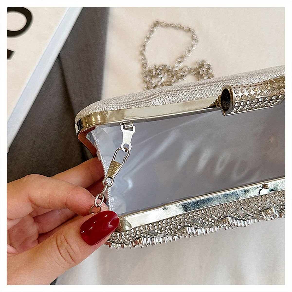DIAMOND CLUTCH SMALL BAG CELEBRITY EVENING PARTY_CWAB3245