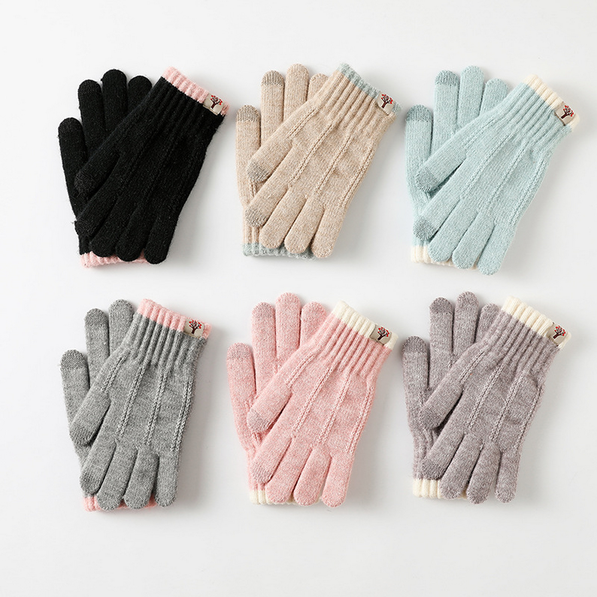 Women?™s Winter Knit Gloves Touchscreen Full Finger_CWAG0523