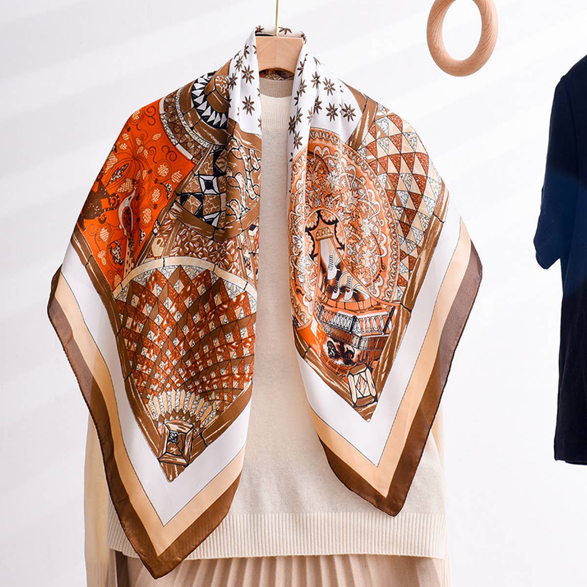 CWASC2402_SPRING AND SUMMER RETRO FLOWER DECORATIVE SCARF