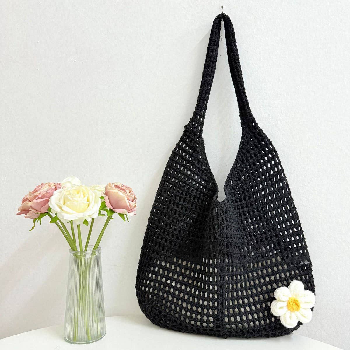 CUAB00625_2025 BOHO KNIT TOTE BAG LARGE CAPACITY BEACH BAG