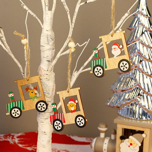 Painted Candy Train Wood Ornament for Xmas_CWAJE5319