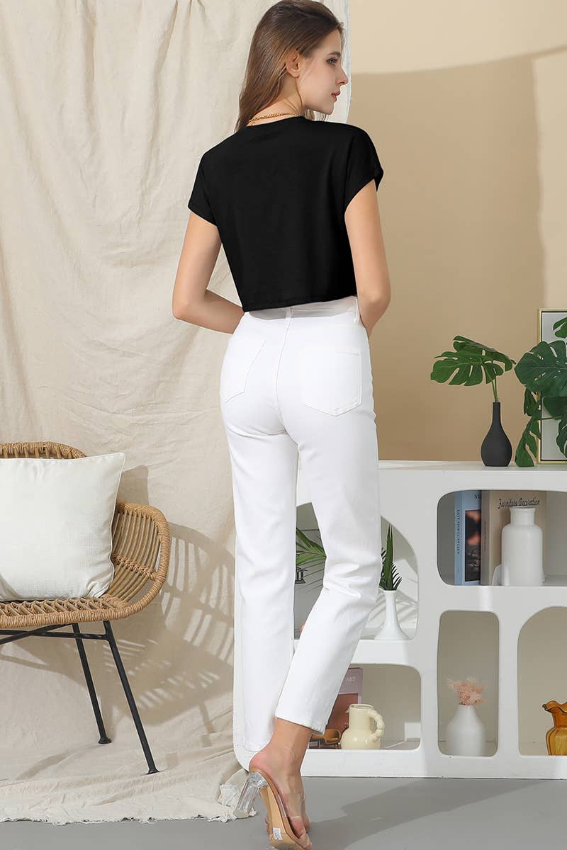 CWTTS651_CREW NECK SHORT SLEEVE CROP TOP