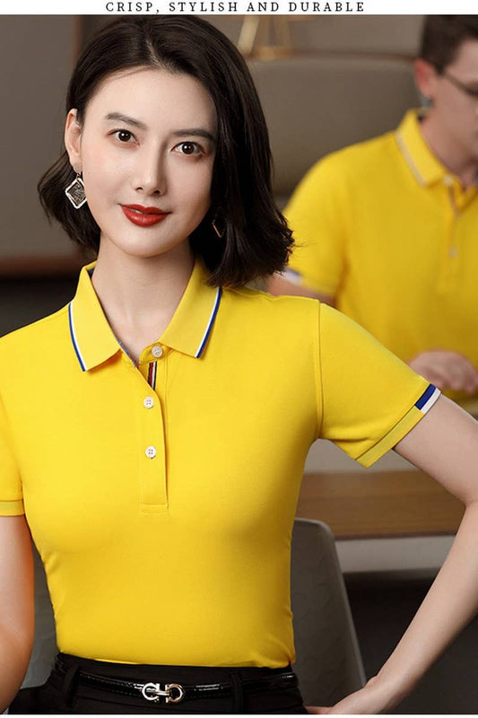 CWTBLS02441_COTTON EMBROIDERED CASUAL SHORT SLEEVE POLO