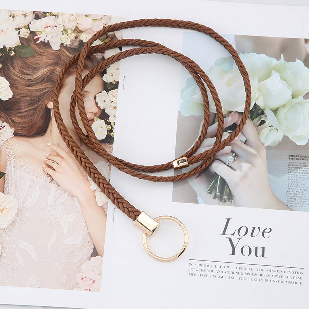 CWABE1180_FASHIONABLE ROUND BUCKLE KNOTTED TASSEL BELT