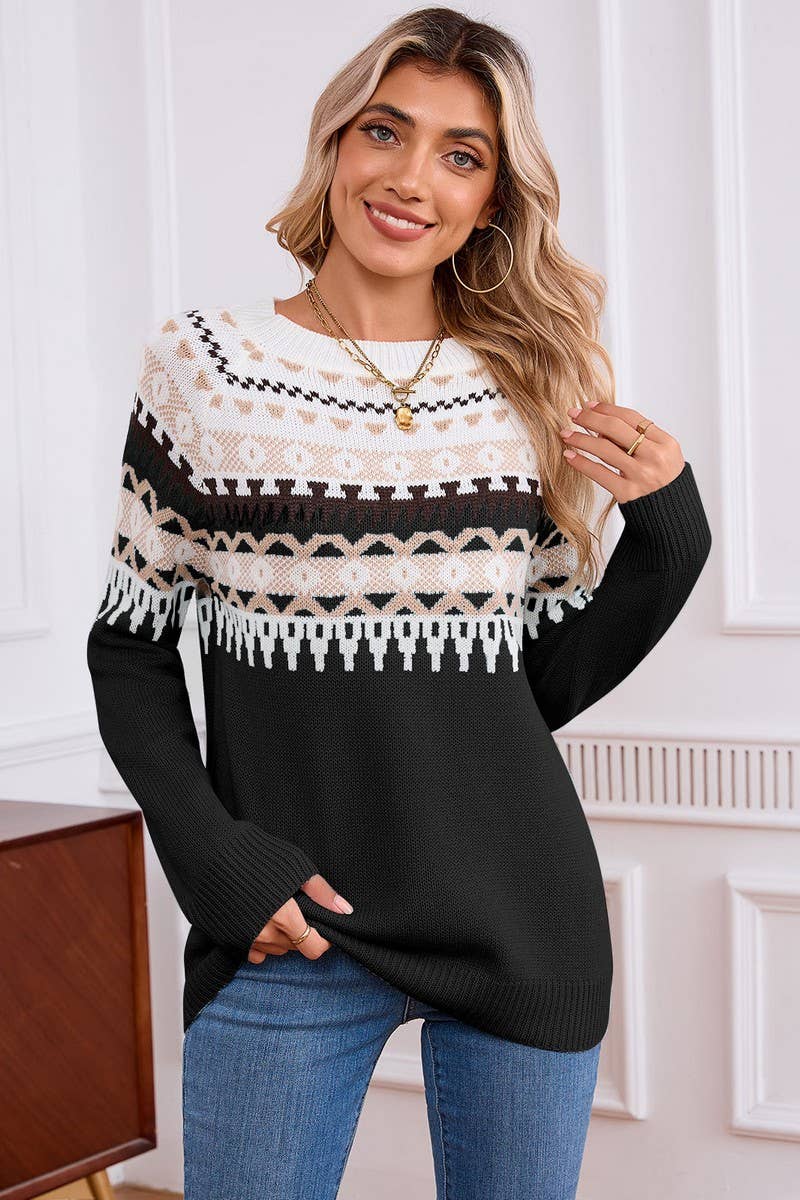 CWOSWL07302_LOOSE ZEBRA COLORBLOCK OFF-SHOULDER BATWING TOP