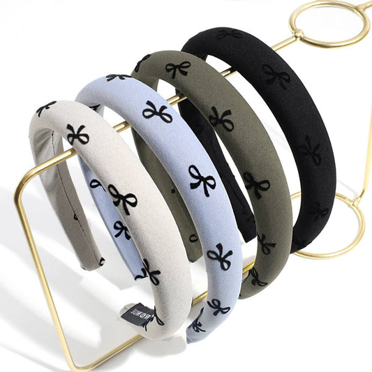 SIMPLE SOLID COLOR BOW PRINT HEADBAND_CWAHA2245