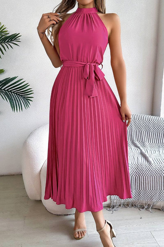 CWDMD2687_SUMMER SLEEVELESS SKIRT WITH WAIST PLEATED