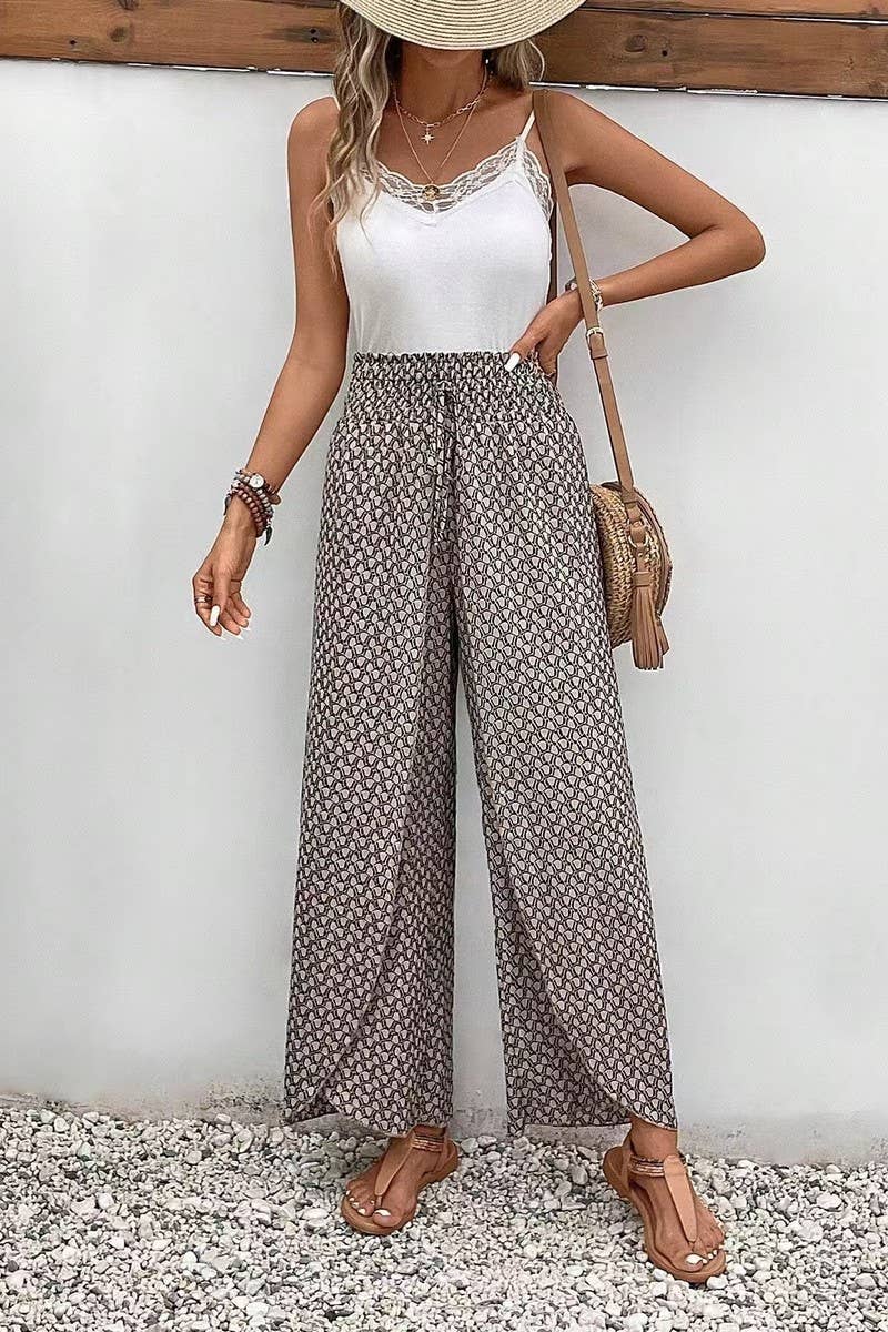 CWBLP2061_FLORAL SIDE SLIT WIDE LEG SKIRT PANTS