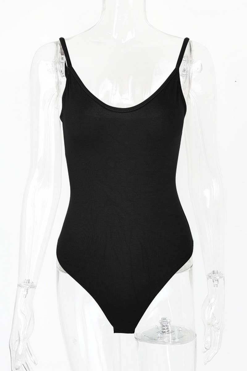 CWSBS0200_SOLID COLOR BACKLESS V-NECK CAMISOLE BODYSUIT