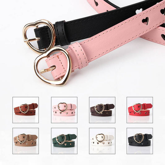 CWABE0910_VERSATILE HEART HOLLOW PIN BUCKLE BELT